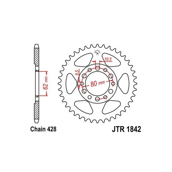 Couronne JT SPROCKETS acier standard 1842 - 428