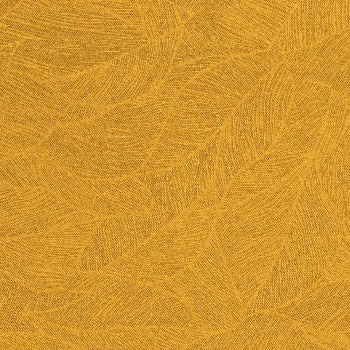 Rideau Occultant Embossé Feuille Ocre 140 x 260 cm | 3 Suisses